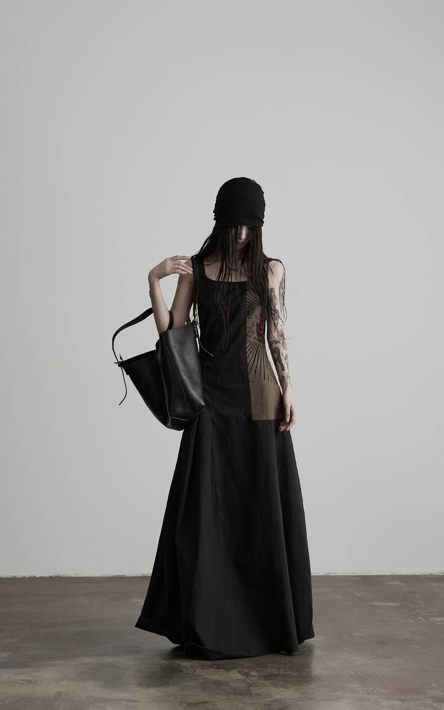 DOINDULGE Embroidered Square Neck Maxi Dress