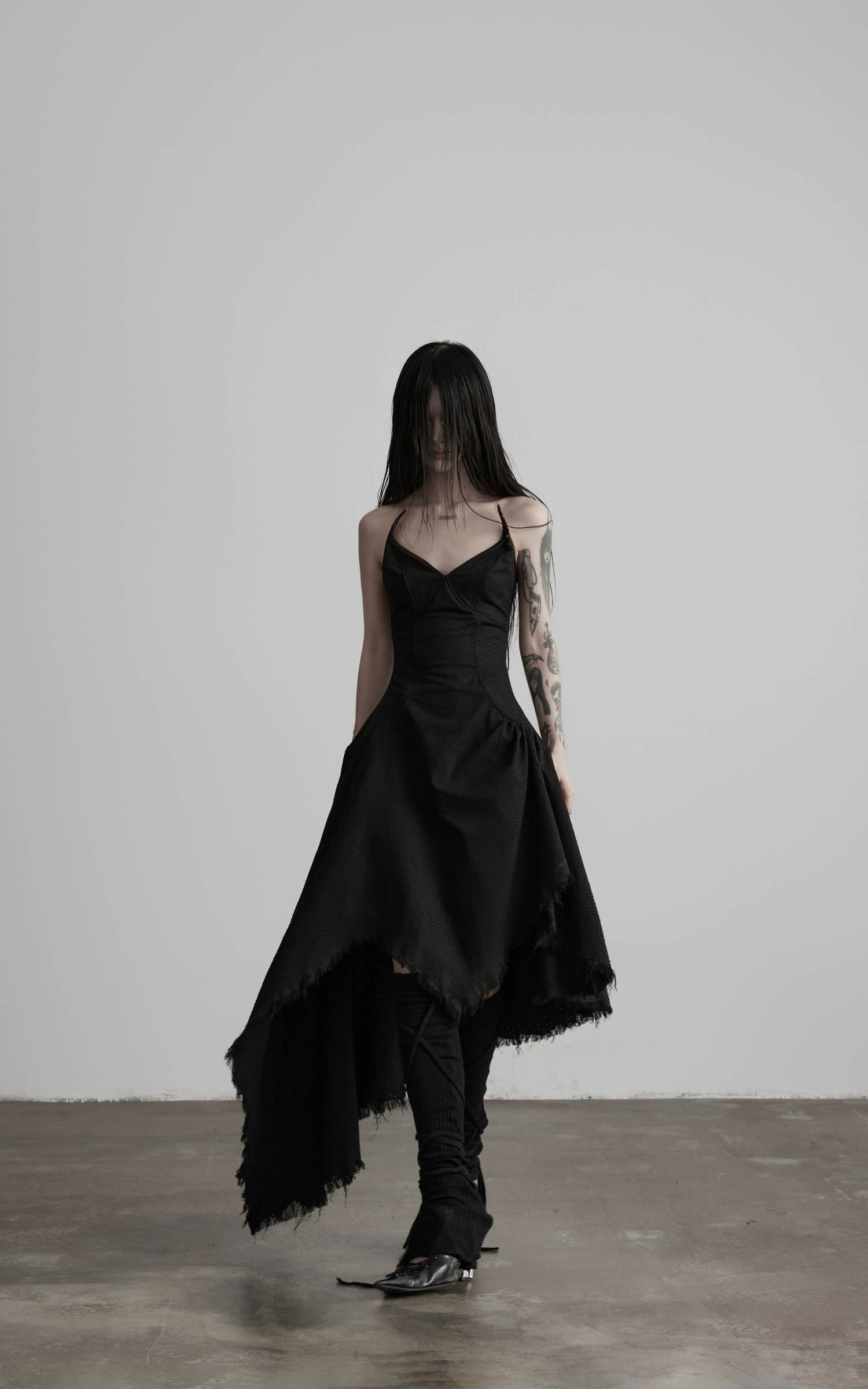 DOINDULGE Black Cotton Bustier Dress