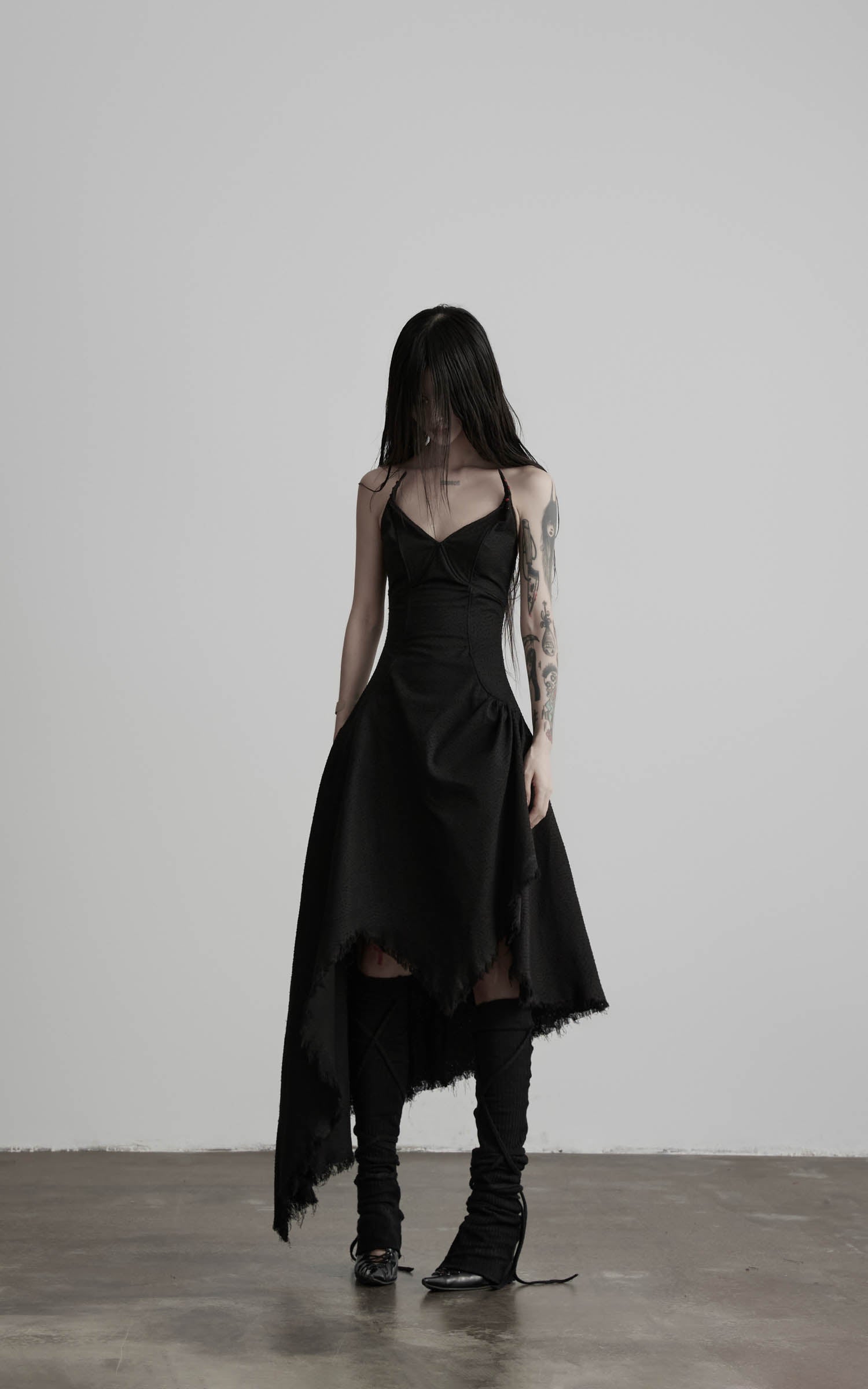 DOINDULGE Black Cotton Bustier Dress