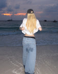 Rase le sol Distressed Wide-Leg Jeans