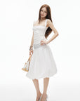 IAMXIAA Studded Ruched Square Neck Tee