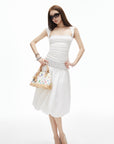 IAMXIAA Studded Ruched Square Neck Tee