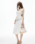 IAMXIAA Studded Ruched Square Neck Tee