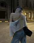 Rase le sol Asymmetric Off-Shoulder Cropped Top