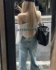 Rase le sol Asymmetric Off-Shoulder Cropped Top
