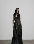 DOINDULGE Gothic Belted Waist Vest Top
