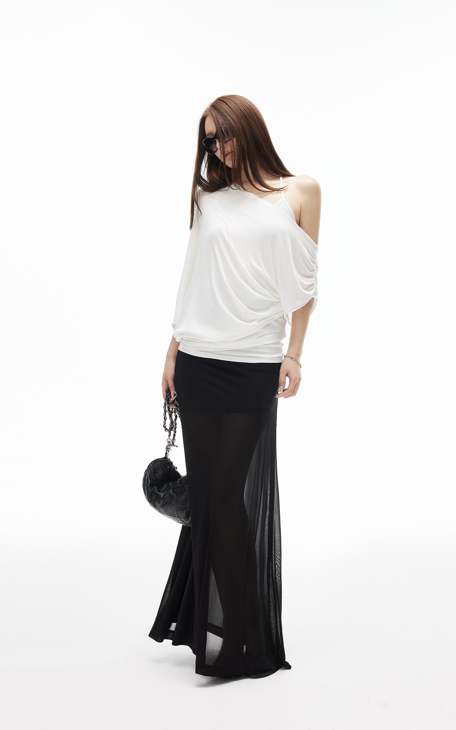 IAMXIAA Sheer Mesh Maxi Skirt