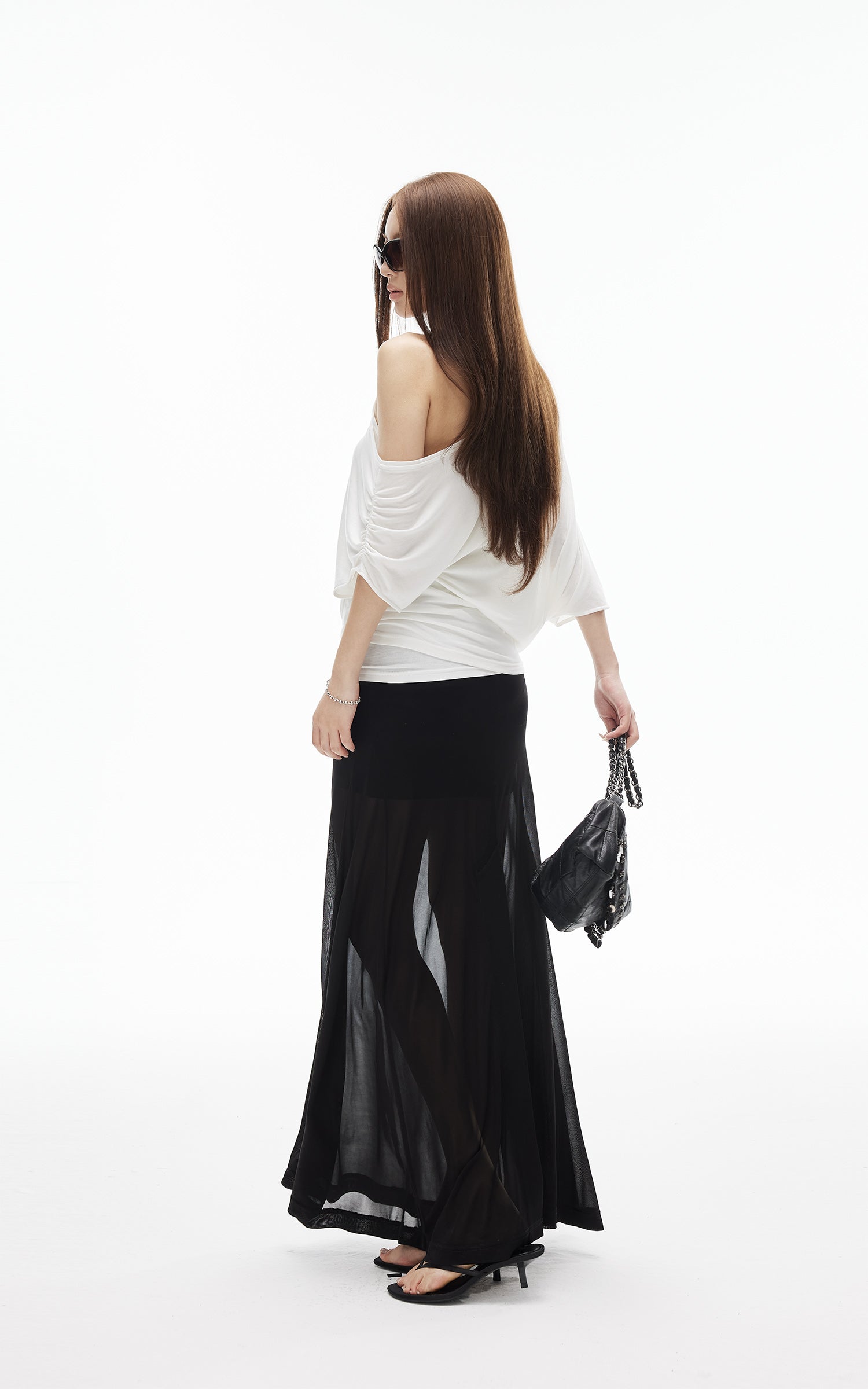 IAMXIAA Sheer Mesh Maxi Skirt