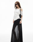 IAMXIAA Sheer Mesh Maxi Skirt