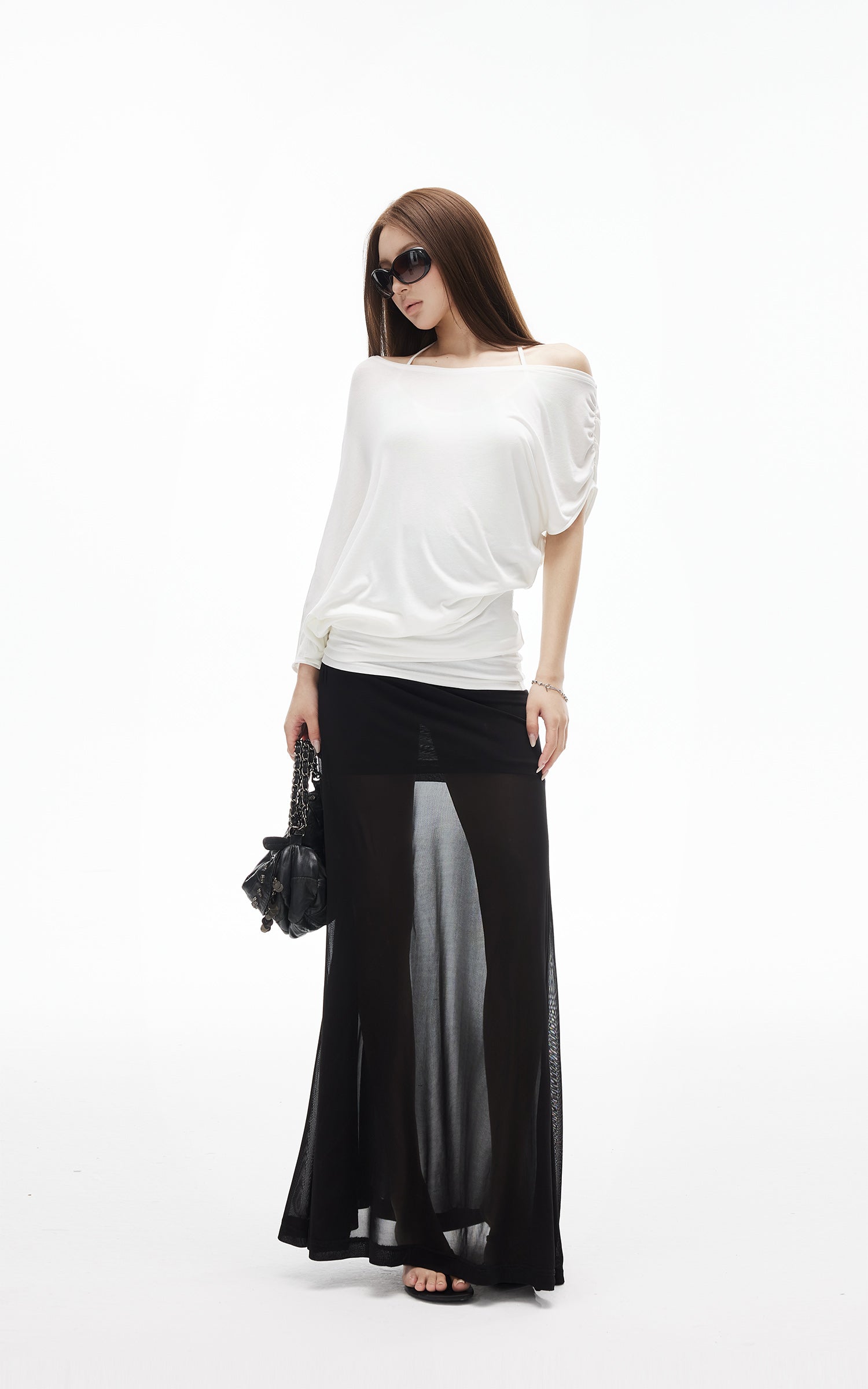 IAMXIAA Sheer Mesh Maxi Skirt