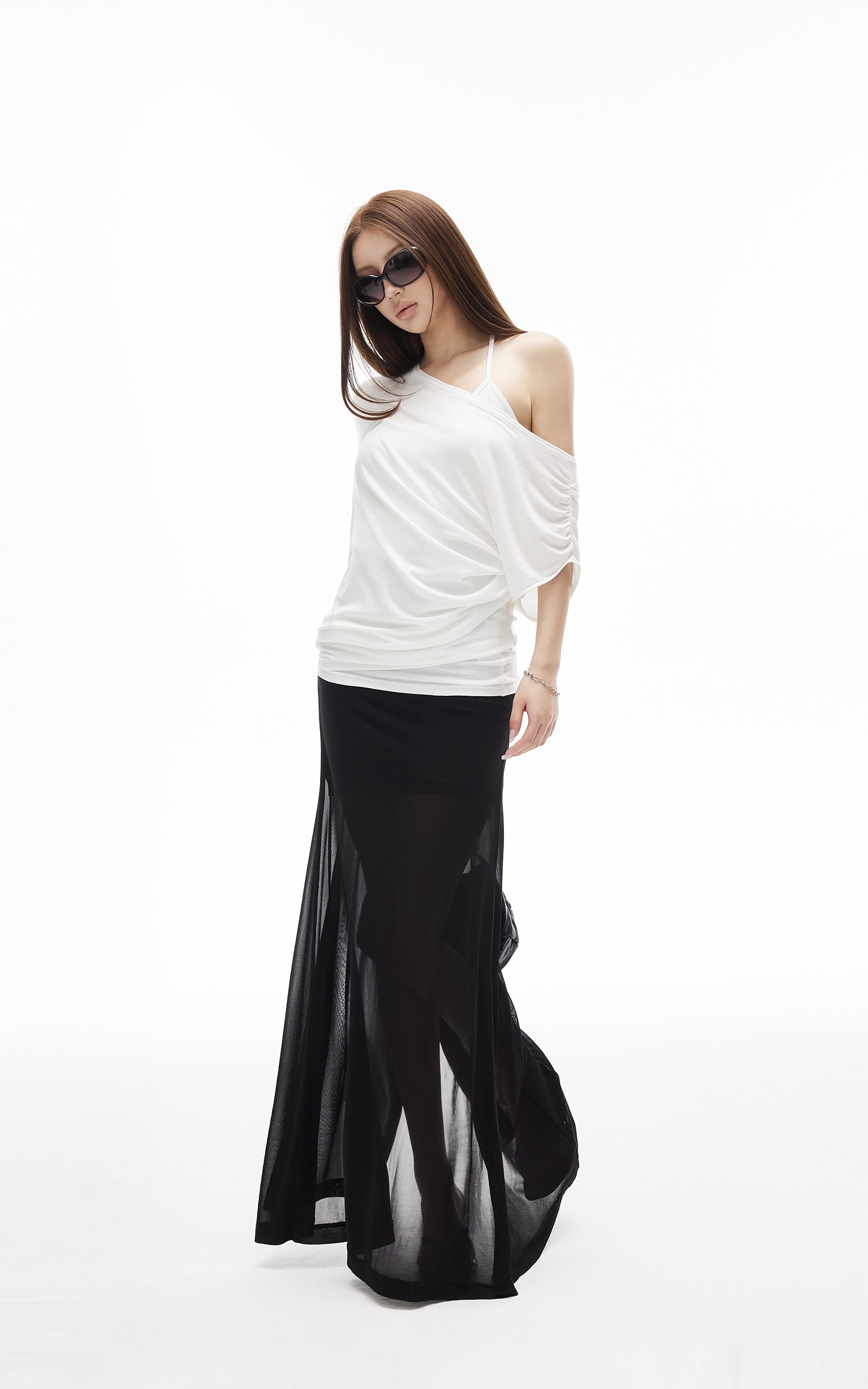 IAMXIAA Sheer Mesh Maxi Skirt