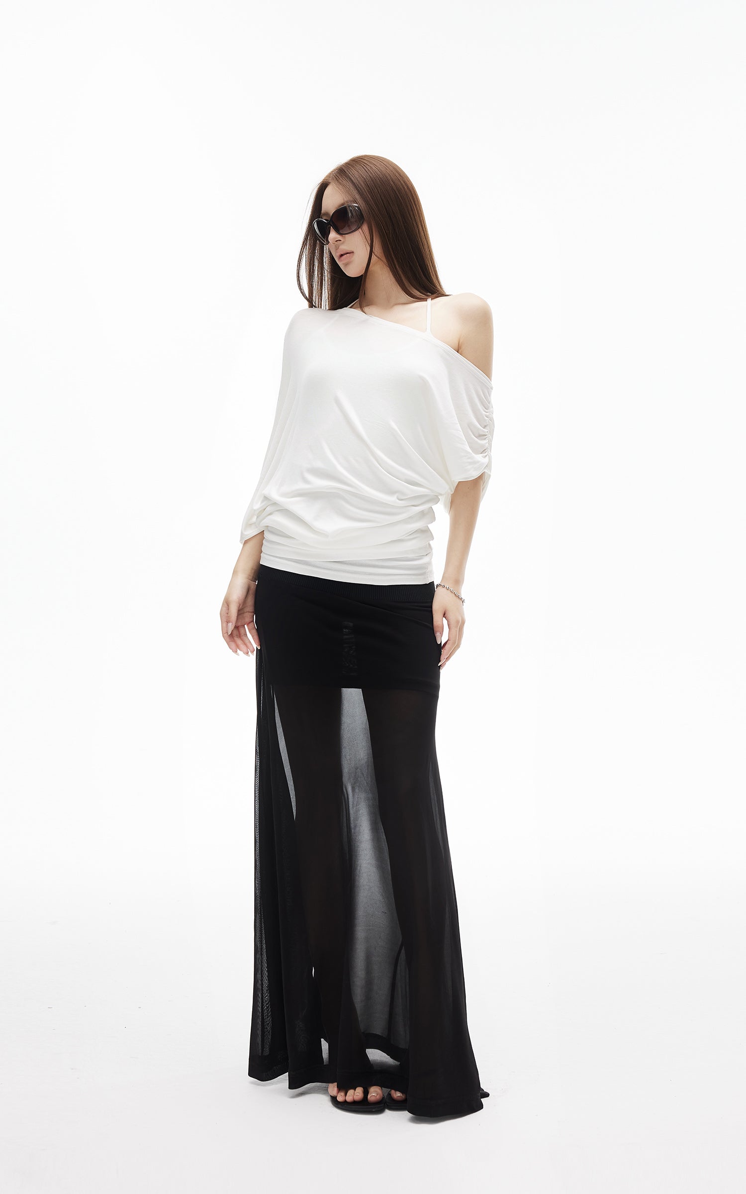 IAMXIAA Sheer Mesh Maxi Skirt