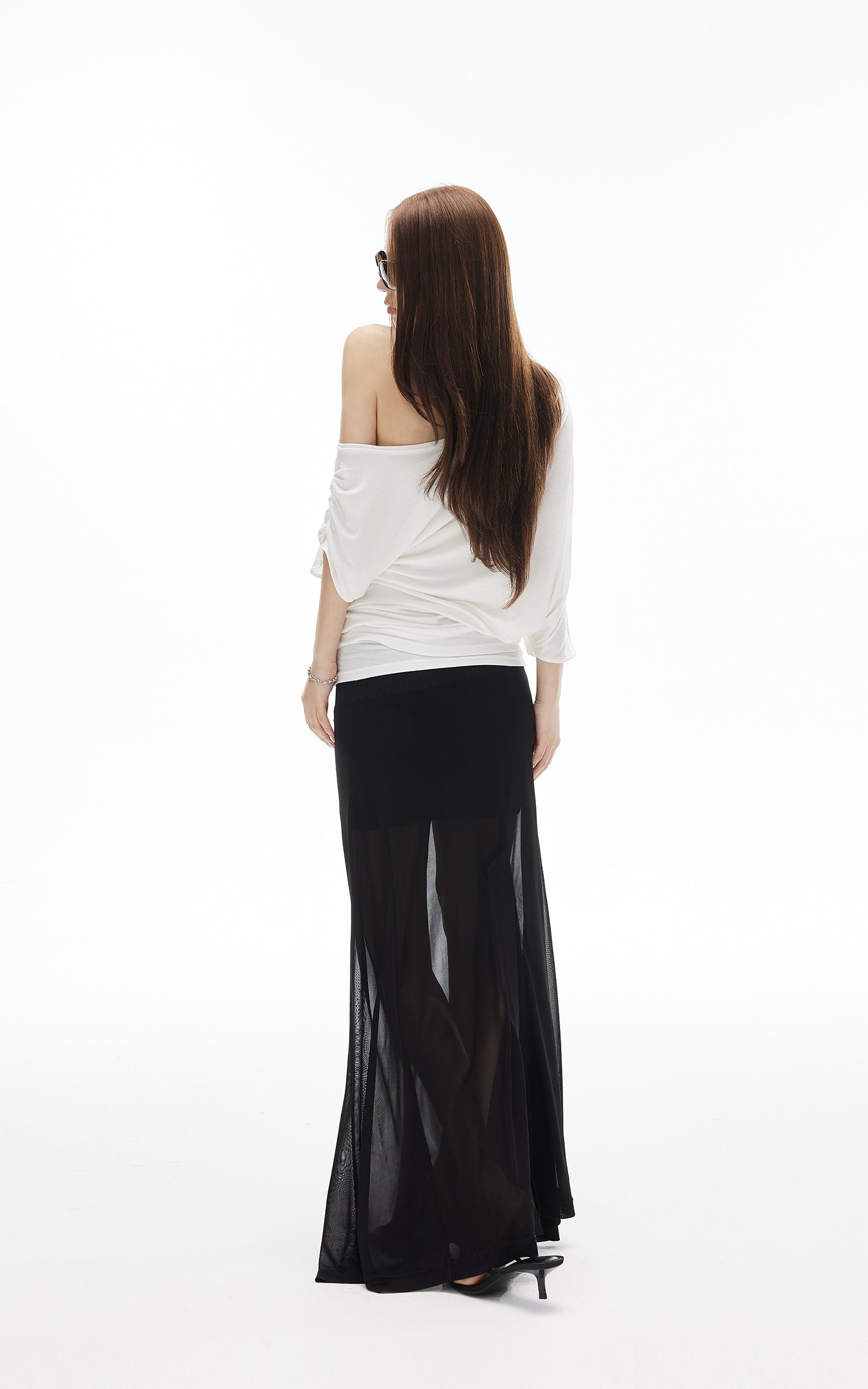 IAMXIAA Sheer Mesh Maxi Skirt