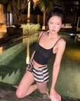 Hydrae Micro lounge en maille à rayures taille basse Short