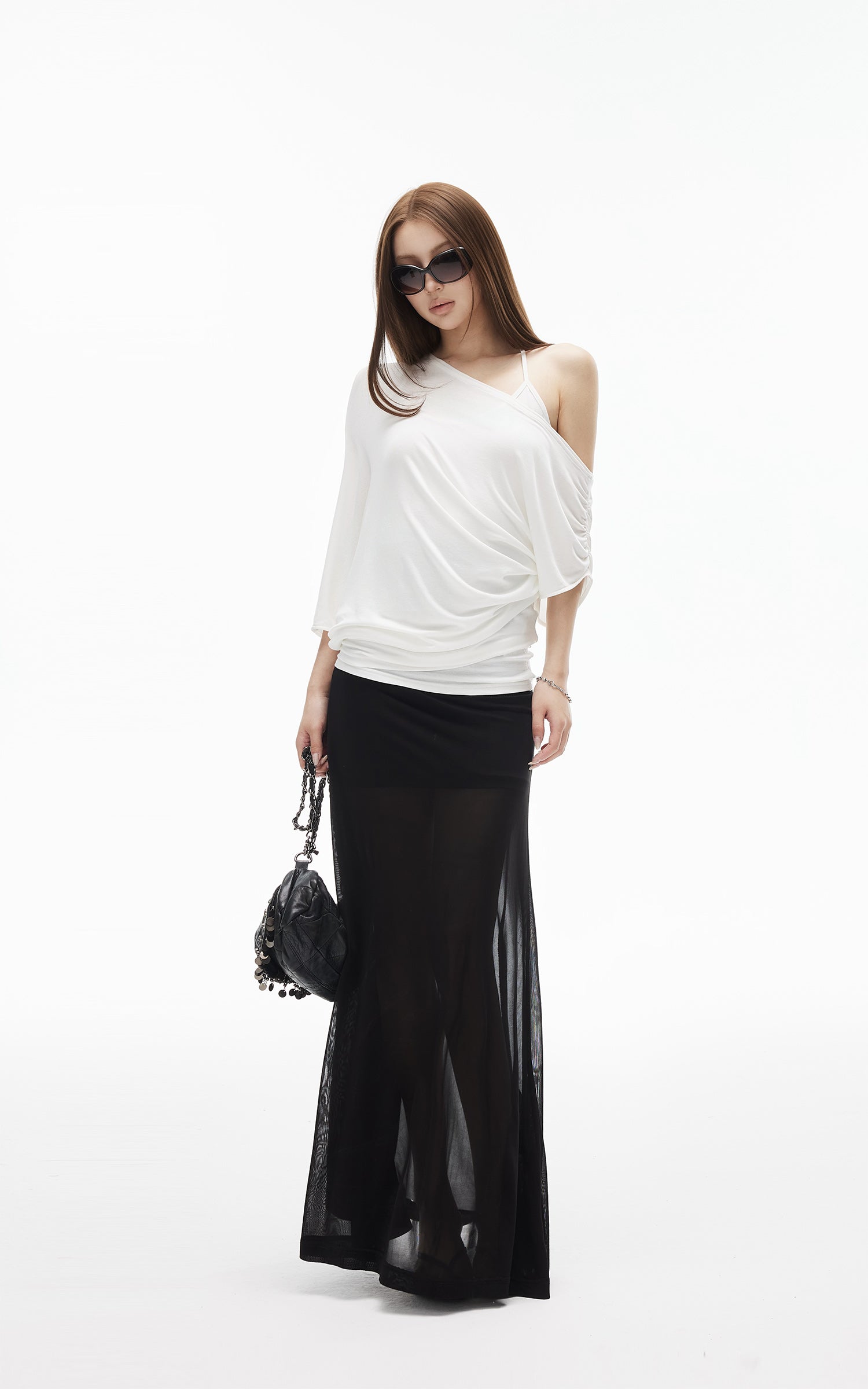 IAMXIAA Sheer Mesh Maxi Skirt