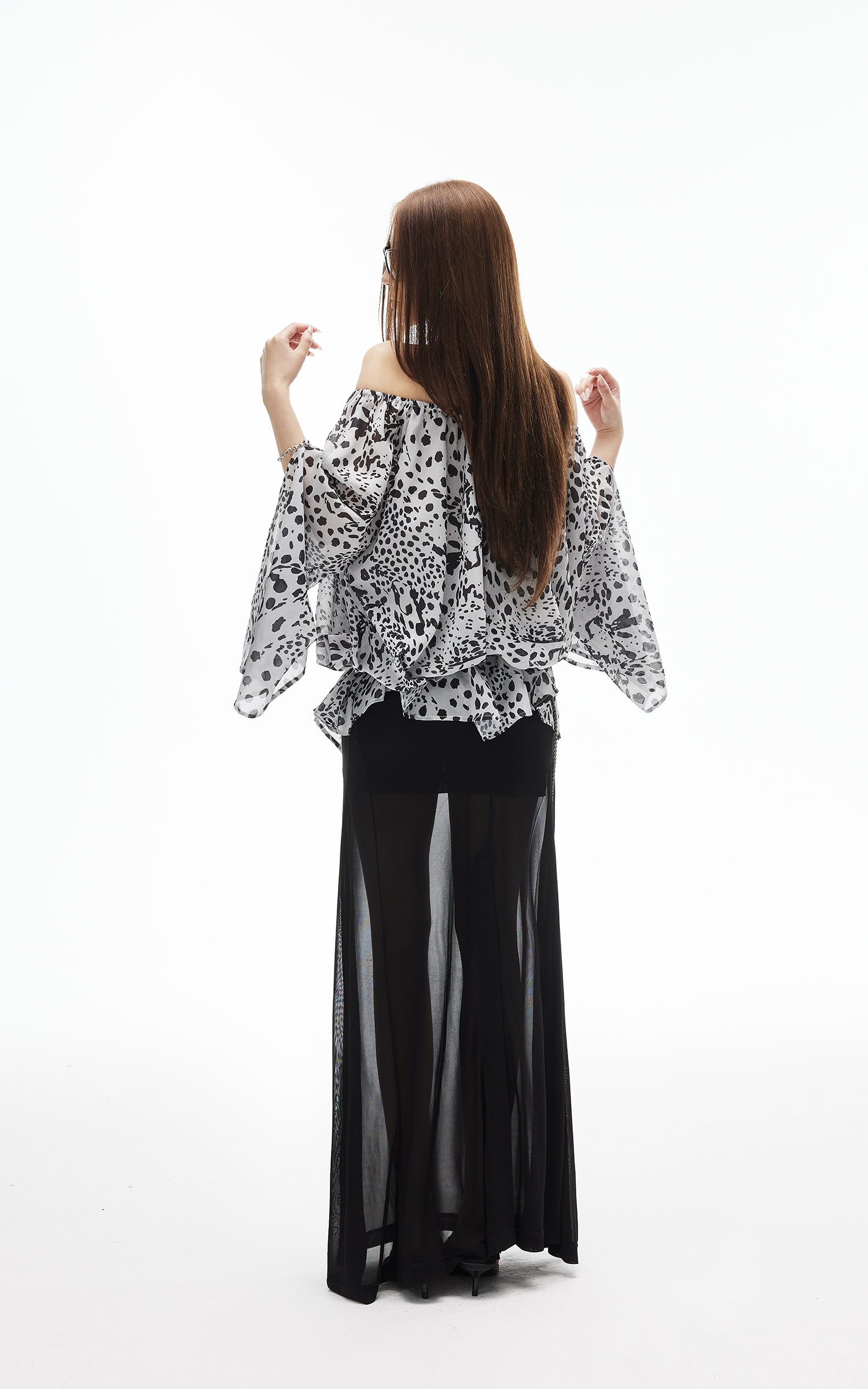 IAMXIAA Sheer Mesh Maxi Skirt