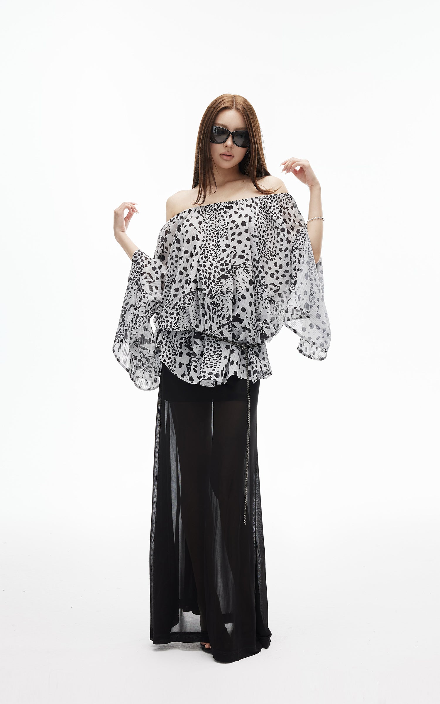 IAMXIAA Sheer Mesh Maxi Skirt