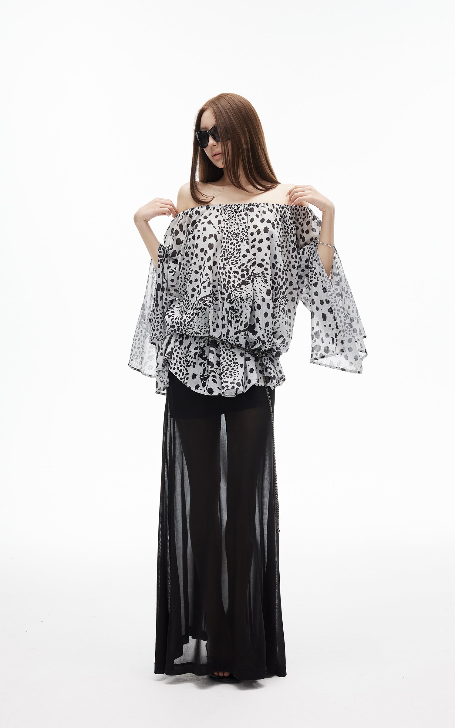 IAMXIAA Sheer Mesh Maxi Skirt