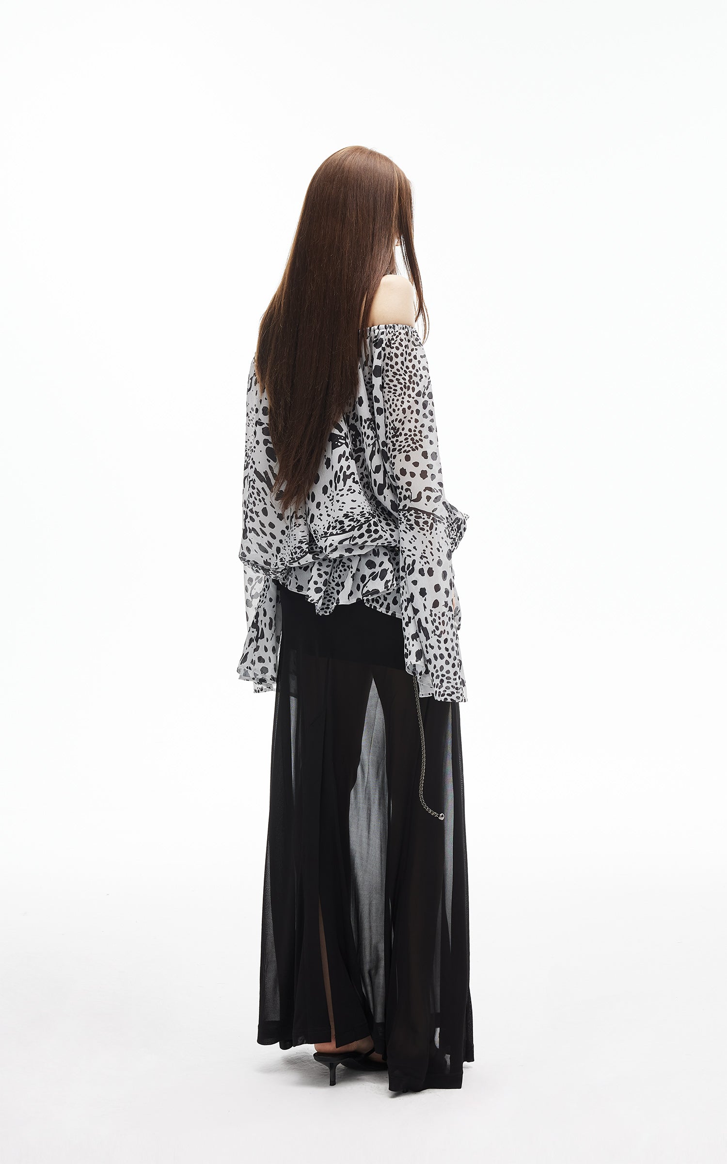 IAMXIAA Wild Muse Off-Shoulder Chiffon Top