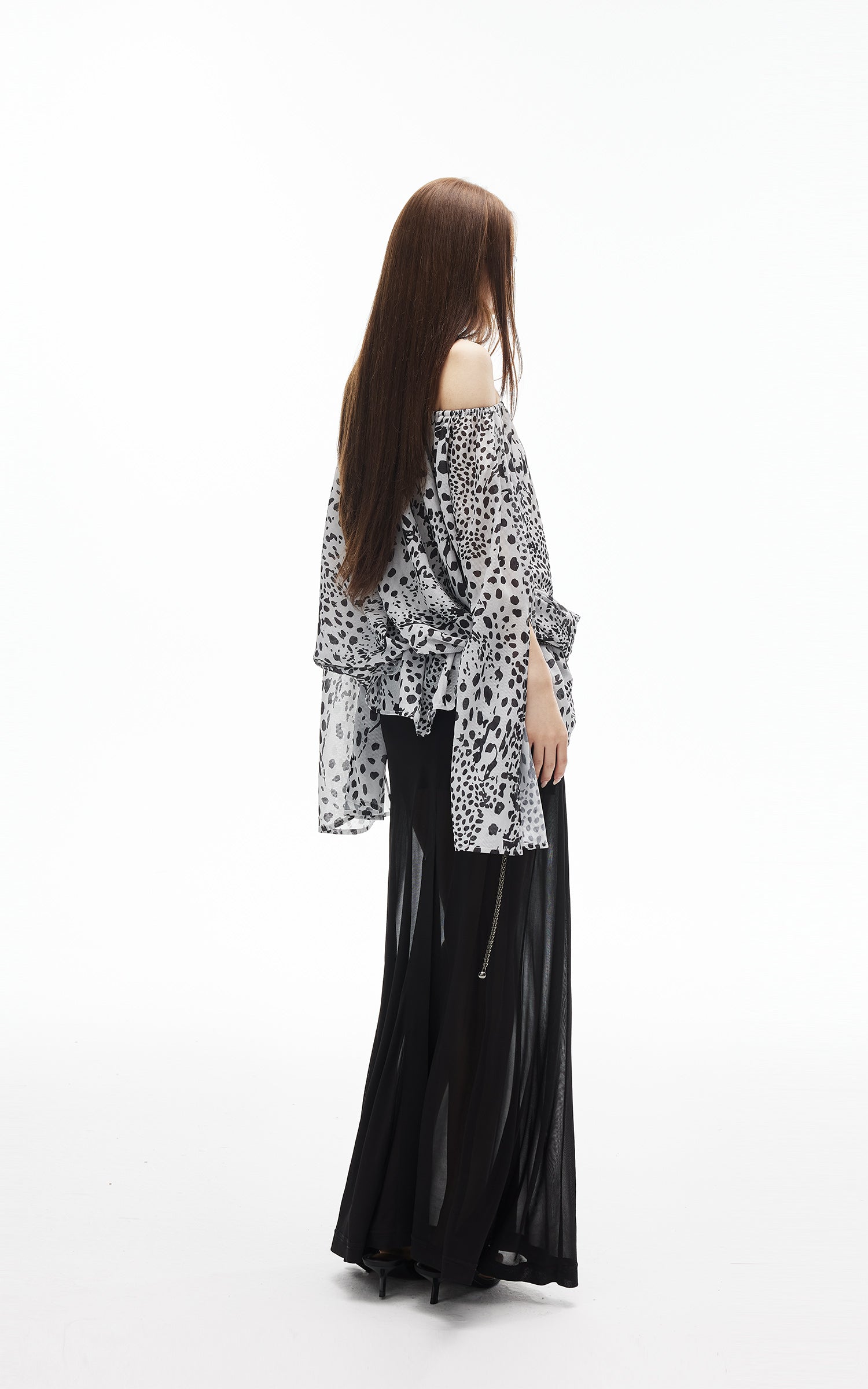 IAMXIAA Wild Muse Off-Shoulder Chiffon Top
