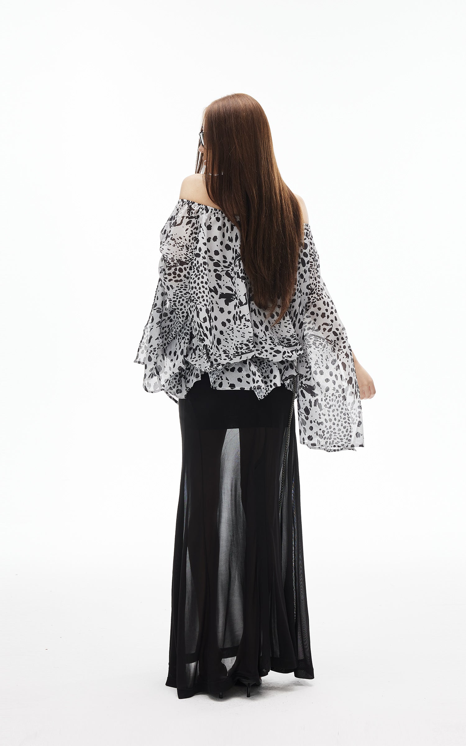 IAMXIAA Wild Muse Off-Shoulder Chiffon Top