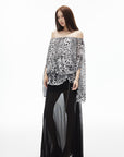 IAMXIAA Wild Muse Off-Shoulder Chiffon Top