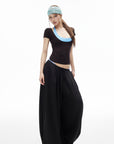 IAMXIAA Scoop Neck Tee & Halter Bra Top Set