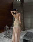 Hydrae Robe longue sirène en dentelle à dos nu