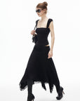 IAMXIAA Studded Ruched Square Neck Tee
