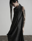 DOINDULGE Draped Shawl Collar Maxi Dress