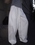 Rase le sol Embroidered Wide-Leg Drawstring Pants