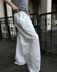 Rase le sol Embroidered Wide-Leg Drawstring Pants