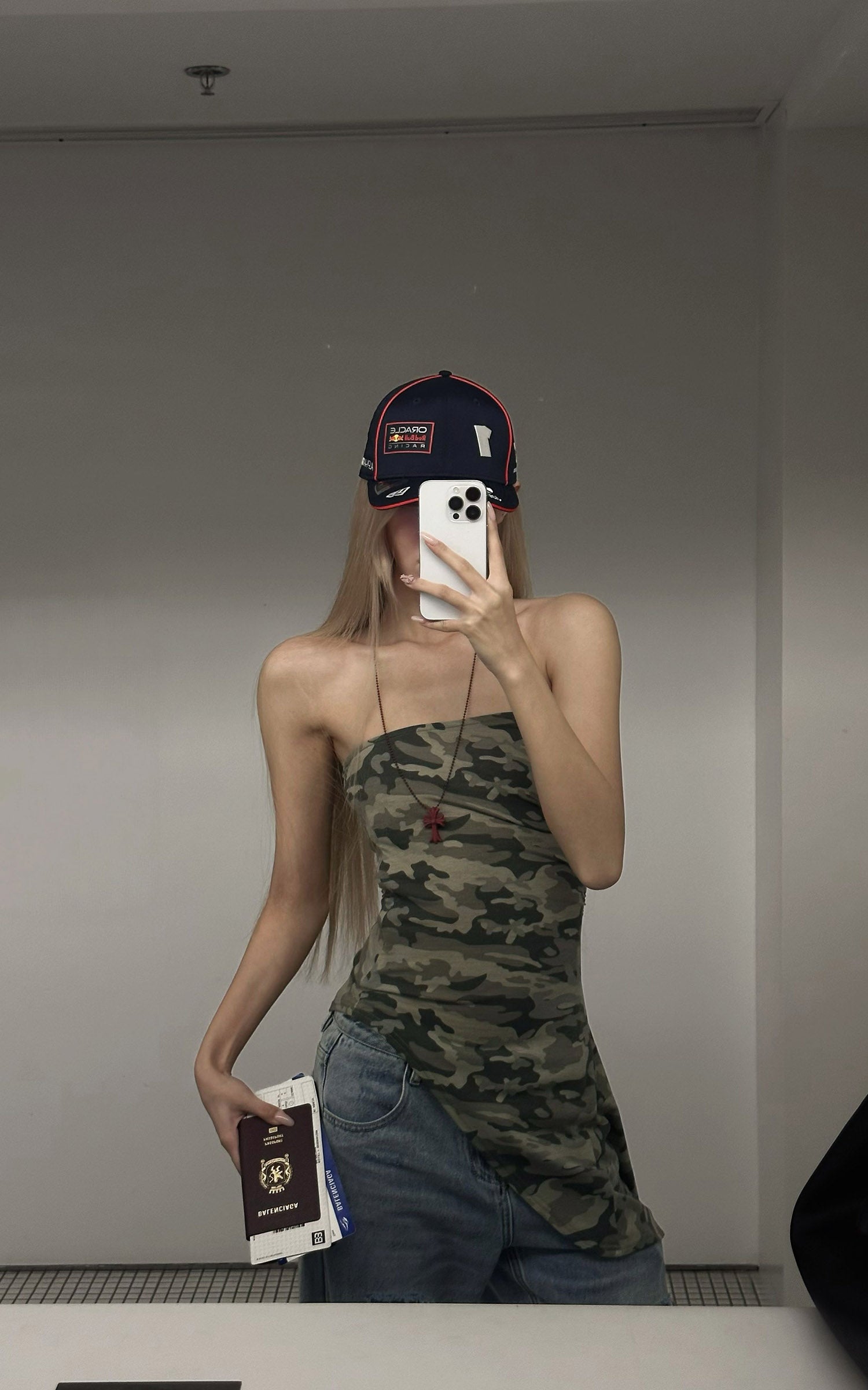 Rase le sol Camouflage Asymmetric Tube Top