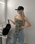 Rase le sol Camouflage Asymmetric Tube Top