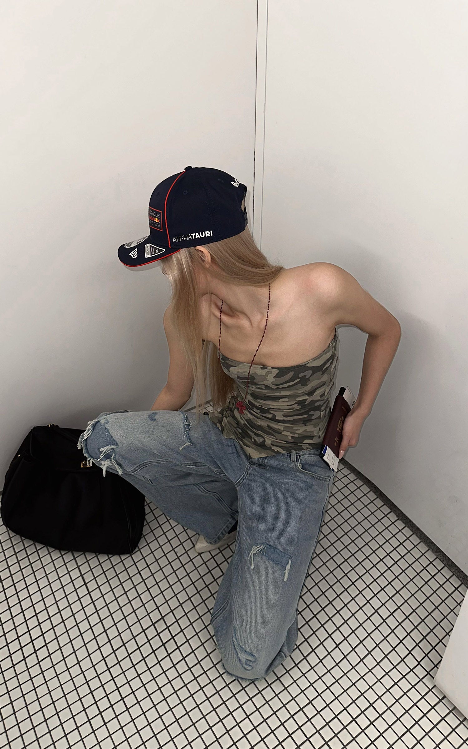 Rase le sol Camouflage Asymmetric Tube Top