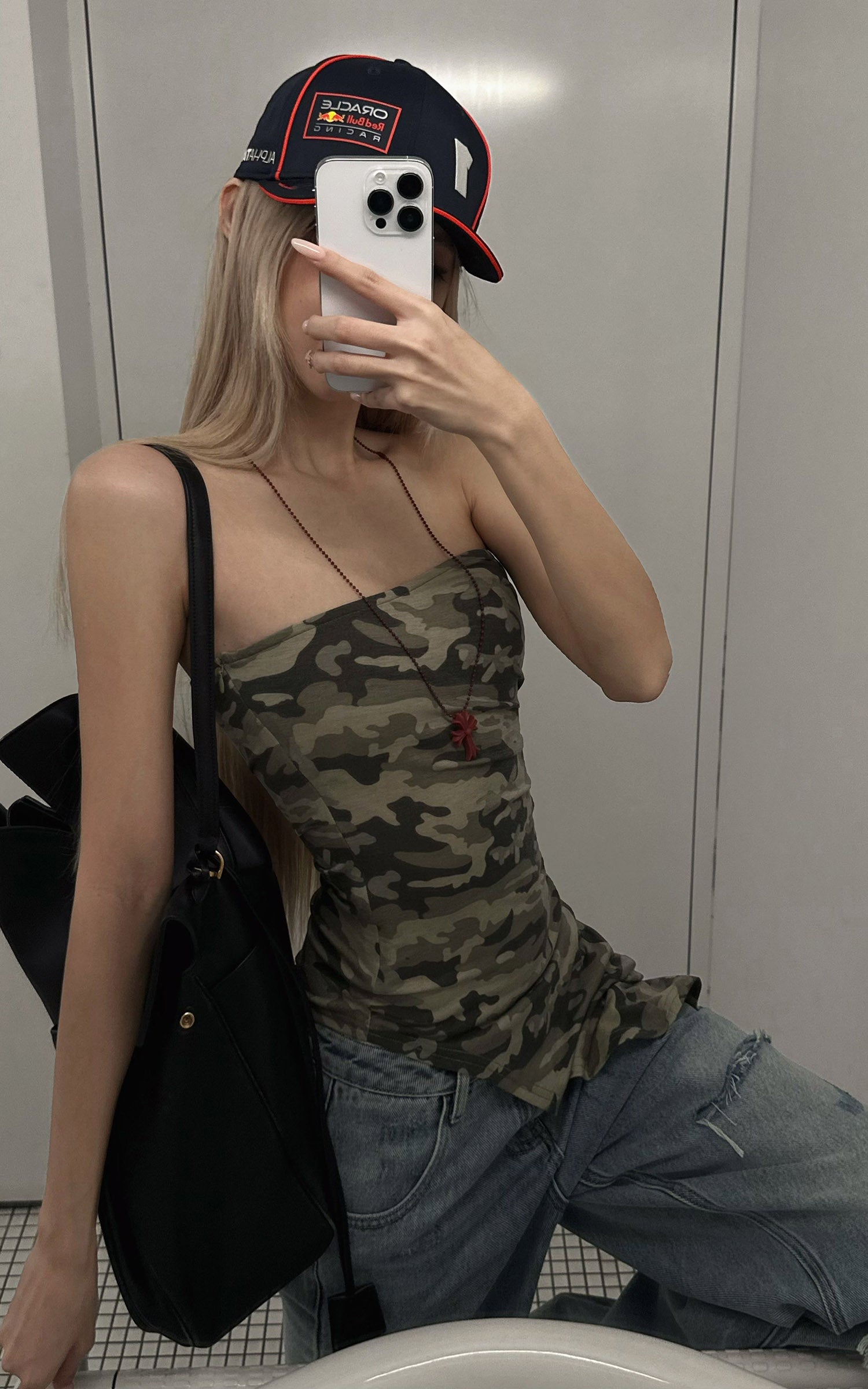 Rase le sol Camouflage Asymmetric Tube Top