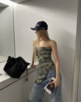 Rase le sol Camouflage Asymmetric Tube Top