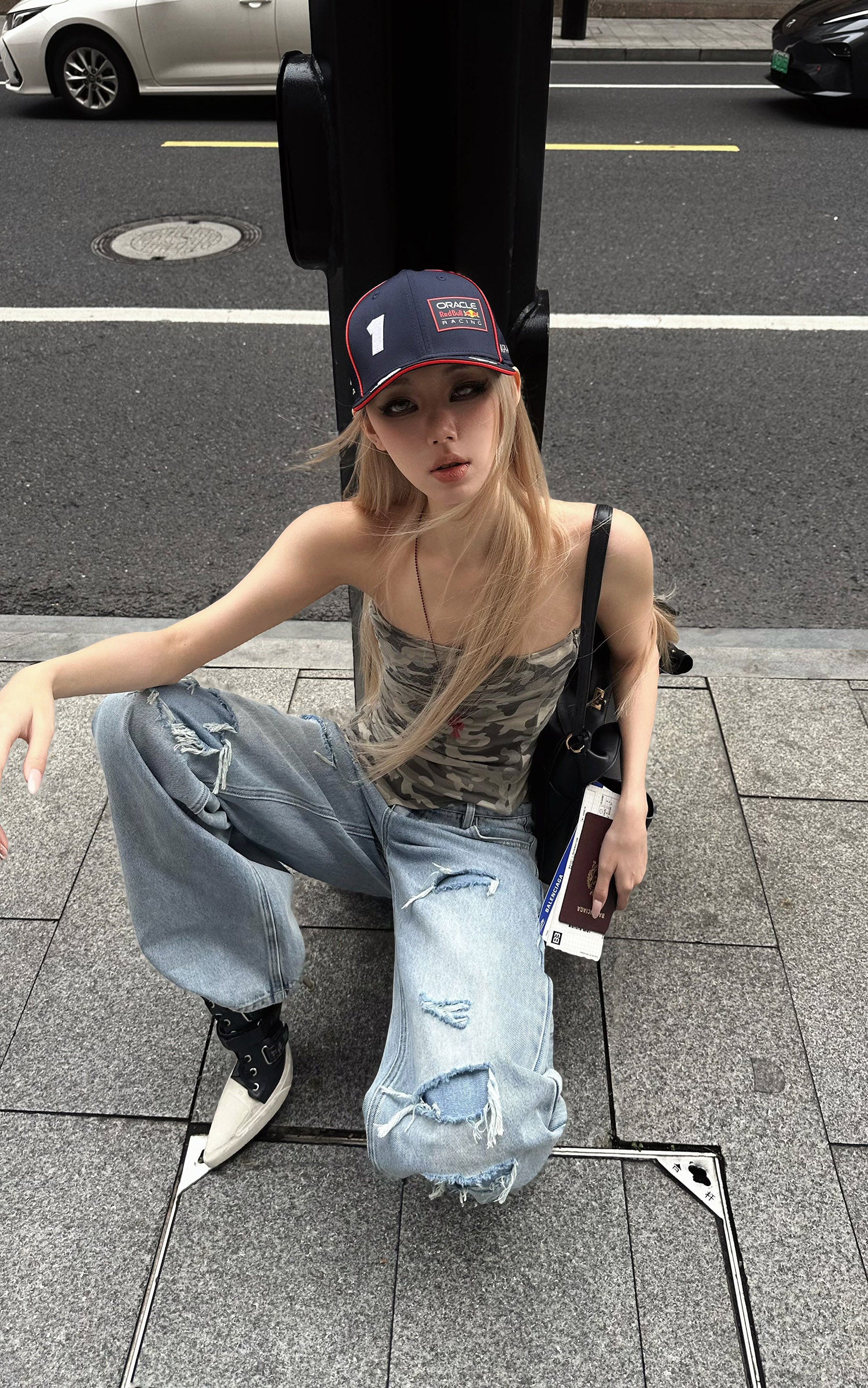 Rase le sol Camouflage Asymmetric Tube Top