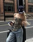 Rase le sol Camouflage Asymmetric Tube Top