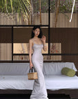 Hydrae Ruffle Trim Side-Cut Bodycon Maxi Dress