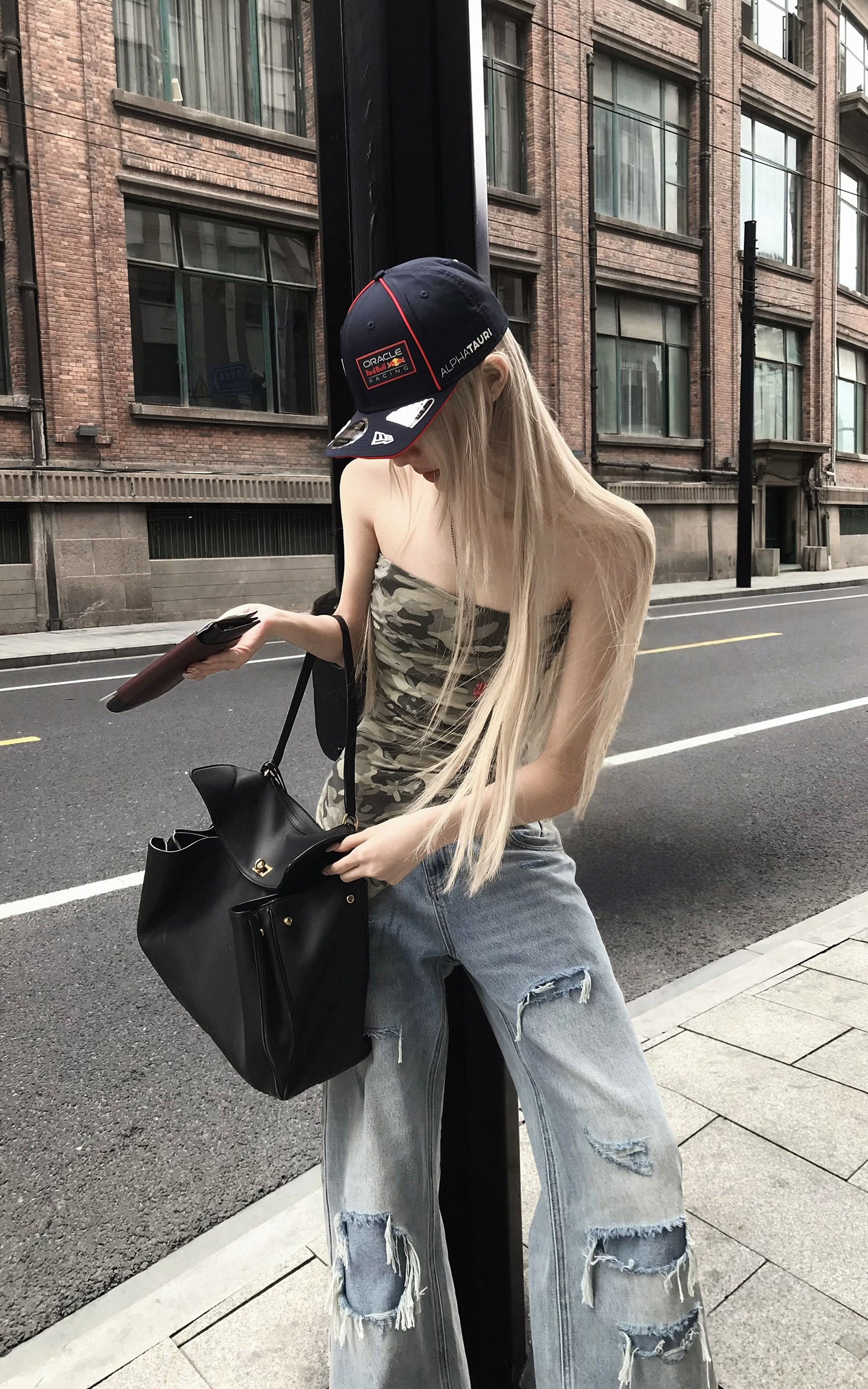 Rase le sol Camouflage Asymmetric Tube Top