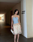 Hydrae Jupe midi vintage en chiffon à motif floral