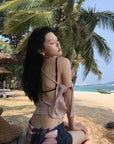 Hydrae Sheer Drape Backless Off-Shoulder Top