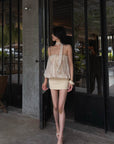 Hydrae Embroidered Chiffon Bubble Mini Dress