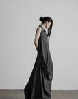 DOINDULGE Draped Shawl Collar Maxi Dress