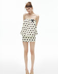 IAMXIAA Polka Dot Strapless Mini Dress