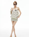 IAMXIAA Polka Dot Strapless Mini Dress
