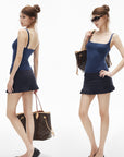 IAMXIAA Low-Rise Pleated Hem Mini Skirt