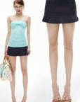 IAMXIAA Low-Rise Pleated Hem Mini Skirt