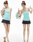 IAMXIAA Low-Rise Pleated Hem Mini Skirt